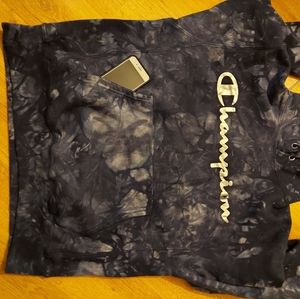 Sweatshirt pullover w/ pockets navy blue and silver